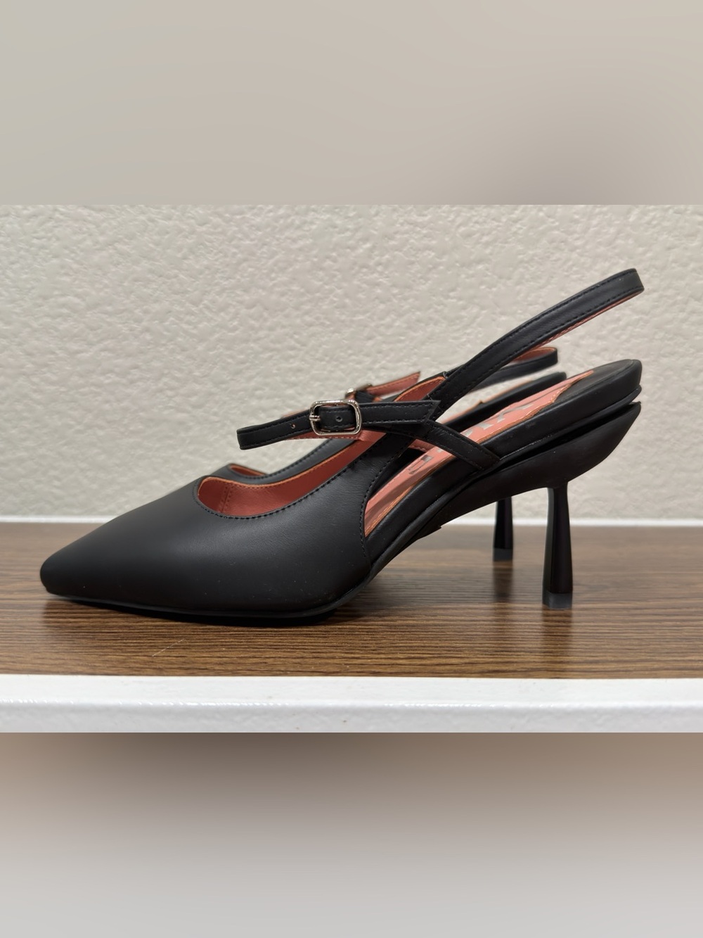 VICE VERSA Everyday Heel Convertible Black Leather Heels Flats Size 7